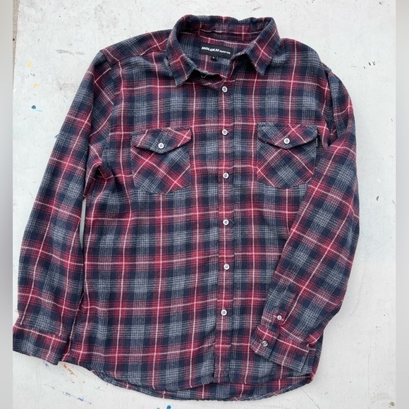 Men's Molokai Surf Multicolor Plaid Flannel L Cotton Pocket Button Beach 90s Y2K - Picture 4 of 13